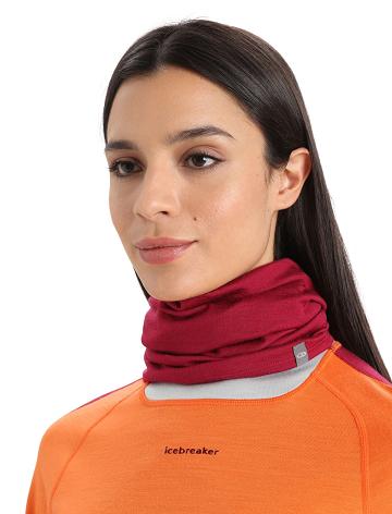 Women's Icebreaker Unisex Merino Flexi Chute Scarves Cherry | CA 1492YXFU